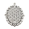 Tibetan Style Pendant Cabochon Settings TIBEP-G007-AS-2