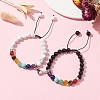 2Pcs 2 Style Natural & Synthetic Mixed Gemstone Braided Bead Bracelets Set BJEW-TA00306-4