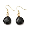 Natural Gemstone Teardrop Dangle Earrings EJEW-C051-01G-2