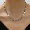 Non-Tarnish Fashionable Stainless Steel Diamond Lock Clavicle Chain Necklace for Women XX6224-1