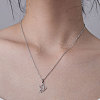 201 Stainless Steel Hollow Swallow Pendant Necklace NJEW-OY001-35-2