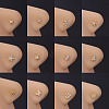 Brass Micro Pave Cubic Zirconia L-Shaped Nose Rings WGA70D4-19-2