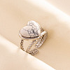 Adjustable 304 Stainless Steel Cuff Open Rings for Women VG7824-4-1