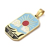 Ion Plating(IP) 304 Stainless Steel Enamel Pendants STAS-Q003-01G-08-3