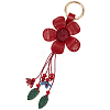 Leather and Alloy Keychain HJEW-WH20022-04B-11-1