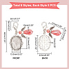 40Pcs 8 Style Oval Alloy Pendant Locket Pendant Decorations HJEW-AB00200-2