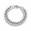 Men's 304 Stainless Steel Diamond Cut Cuban Link Chain Bracelets X-BJEW-L673-002A-P-1