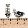 304 Stainless Steel Skull Stud Earrings EJEW-C163-01AS-3
