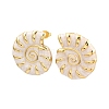 304 Stainless Steel Enamel Conch Stud Earrings EJEW-L276-01G-01-2