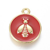 Golden Plated Brass Enamel Pendants KK-F807-03-G-2