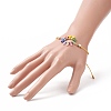 Glass Seed Sunflower Braided Bead Bracelet BJEW-MZ00023-3