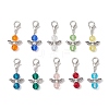 10Pcs 10 Colors Glass Angel Pendant Decoration HJEW-JM02817-2