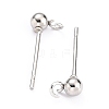 Non-Tarnish 304 Stainless Steel Ball Post Stud Earring Findings X-STAS-Z035-03P-2