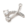 Brass Micro Pave Cubic Zirconia Pendants ZIRC-P113-04P-2