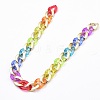 Rainbow Handmade Transparent Acrylic & CCB Plastic Curb Chains X-AJEW-JB00831-1