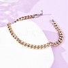304 Stainless Steel Cuban Link
Chain Bracelets for Women BJEW-F527-05G-3
