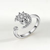 Brass Micro Pave Cubic Zirconia Rotating Cuff Rings for Women FS-WG7CCCF-04-1