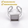 Tarnish Resistant 201 Stainless Steel Cuff Pad Ring Settings STAS-S080-041A-P-2