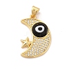 Rack Plating Brass Micro Pave Clear Cubic Zirconia Pendants LAMP-A153-01G-08-1