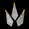 Natural Quartz Crystal Beaded European Dangle Charms GG-CBA9389-03G-1