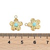 Synthetic Turquoise Flower Charms STAS-I325-143G-01-3