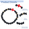 8Pcs 8 Colors Dyed Synthetic Turquoise Cross Beaded Stretch Bracelets Set BJEW-FI0001-27-4