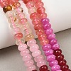 Cherry Quartz Glass and Natural White Jade Beads Strands G-NH0006-A16-01-1