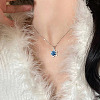 Christmas Alloy Rhinestone Snowflake Pendant Necklaces for Women WG6BE39-02-2