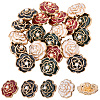 20Pcs 4 Colors Alloy Enamel Shank Buttons BUTT-CY0001-15-1