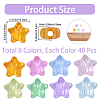 320Pcs 8 Colors Transparent Acrylic Beads MACR-PA0001-25-2
