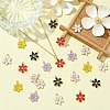 30Pcs 6 Colors Flower Alloy Enamel Pendants ENAM-CJ0006-22-6