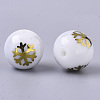 Christmas Opaque Glass Beads EGLA-R113-01C-2