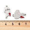 Valentine's Day 304 Stainless Steel FireBrick Enamel Man & Woman with Love Heart Connector Charms Set STAS-Z078-11P-3