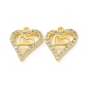 Brass Micro Pave Clear Cubic Zirconia Charms KK-E068-VF188-2