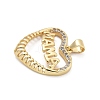 Mother's Day Brass Micro Pave Cubic Zirconia Pendants KK-Q055-02B-G-2