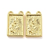 Rack Plating Brass Rectangle Charms with 2 Loops KK-Q804-28G-1