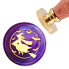 Brass Wax Seal Stamp with Handle AJEW-WH0184-0011-1