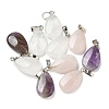 Natural Quartz Crystal/Natural Rose Quartz/Natural Amethyst Pendants G-K385-07P-1