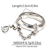 304 Stainless Steel Micro Pave Clear Cubic Zirconia Finger Rings FS-WGB0E10-05-1