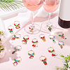 16Pcs 16 Styles Mushroom & Cactus Potted Alloy Enamel Wine Glass Charms AJEW-MA00001-4