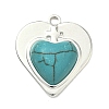 304 Stainless Steel with Dyed Synthetic Turquoise Pendants LS-STAS-G374-05S-12-1