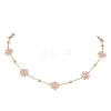 Flower Glass Beads Necklace NJEW-JN04937-1