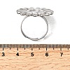 Adjustable 304 Stainless Steel Open Cuff Ring Components X-STAS-P403-01E-P-3