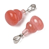 Cherry Quartz Glass Pendants G-B127-03P-16-2