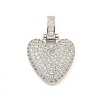 Brass Micro Pave Clear Cubic Zirconia Pendants KK-B099-01P-V-1