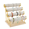 4-Tier Velvet T Bar Jewelry Bracelet Display Risers BDIS-WH0007-03G-1