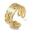 Vacuum Plating 201 Stainless Steel Double Curb Chain Open Cuff Rings for Women RJEW-C092-02G-1