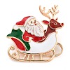 Christmas Theme Alloy Enamel Brooches JEWB-S022-03H-1