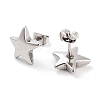Non-Tarnish Star 316 Surgical Stainless Steel Stud Earrings for Women EJEW-Z050-25P-2