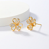 Elegant Clover Brass Stud Earrings ZM7919-3